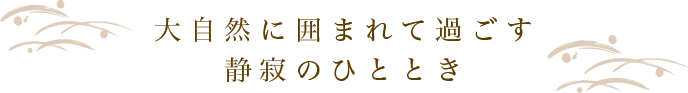 大自然に囲まれて過ごす静寂のひととき